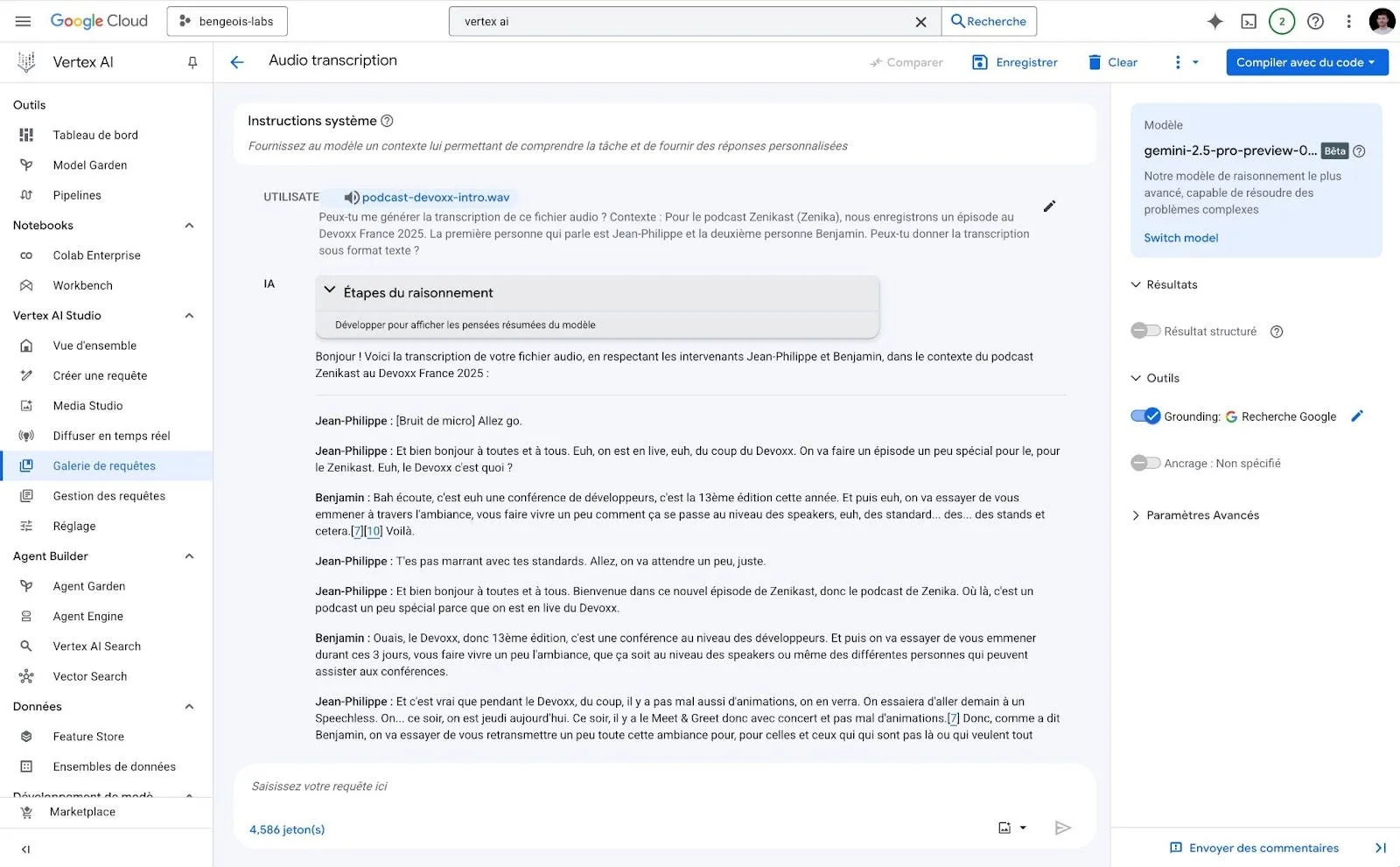 1ère transcription avec Gemini 1ère transcription avec Gemini