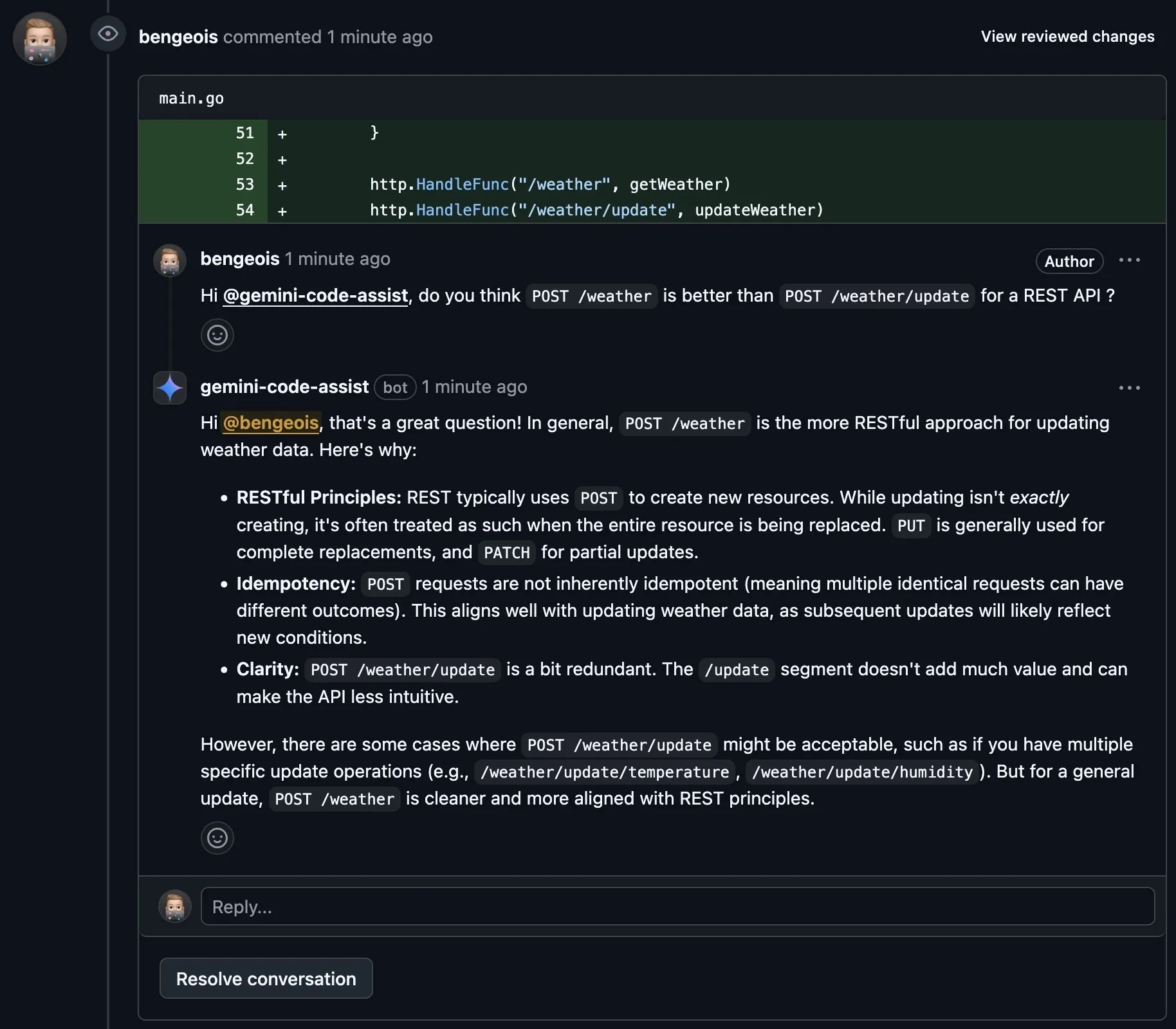 A screenshot of a question on a line of code for Gemini Code Assist A screenshot of a question on a line of code for Gemini Code Assist
